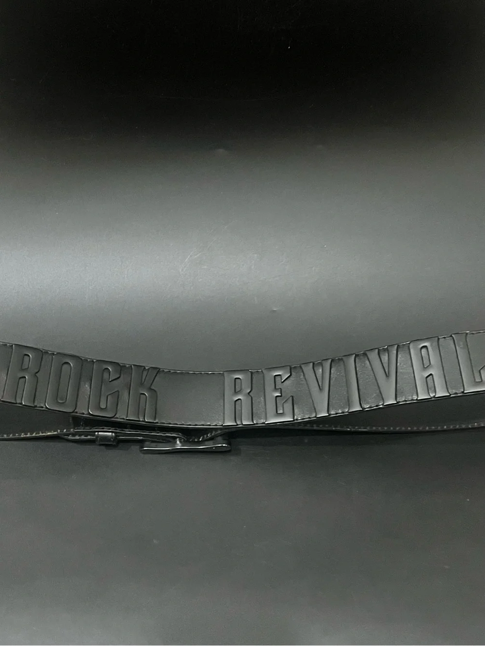 Rock Revival Mens Black Full Grain Leather Belt Distressed Metal Sz 38